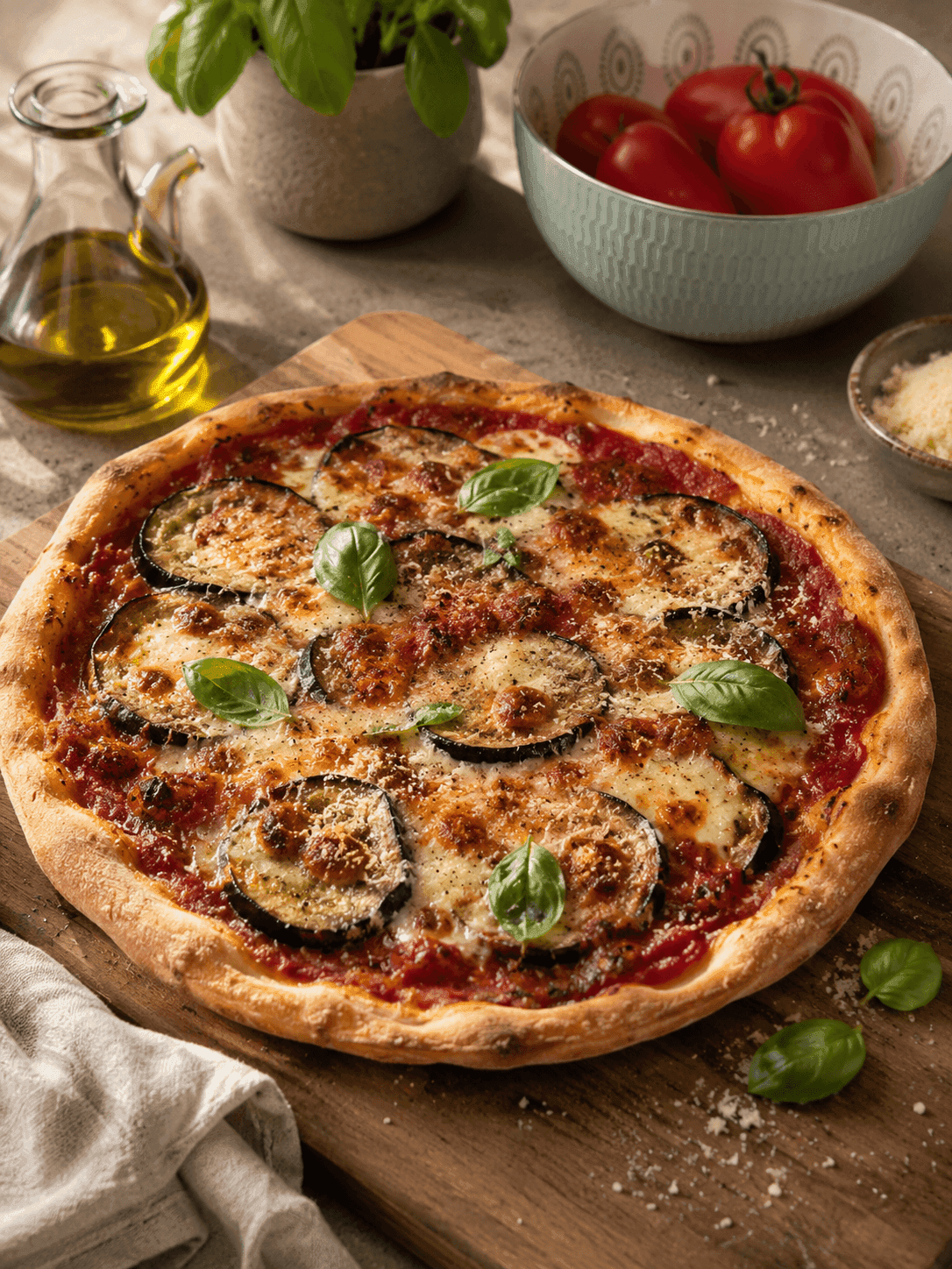 Pizza aubergine à la parmigiana
